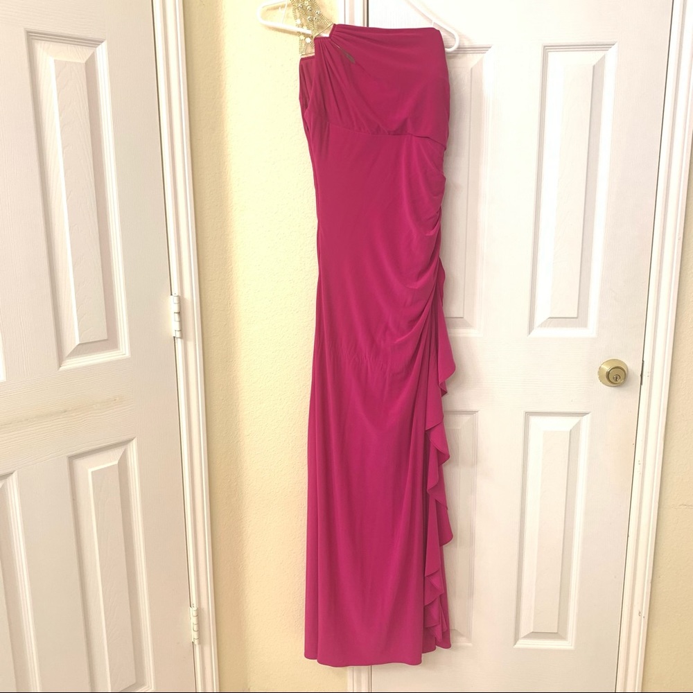 Betsy & Adam Pink Evening Dress